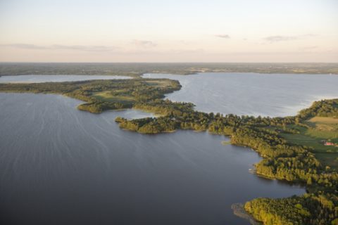 Flygfoto över Ringsjön. Foto av Johan Hammar