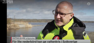 Sydvattens VD, Mattias Leijon, skärmklipp från intervju med TV4 Nyheterna 17 mars. Sändes 23 mars 2026.
