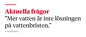 Insändare Sydsvenskan 17 maj 2026.