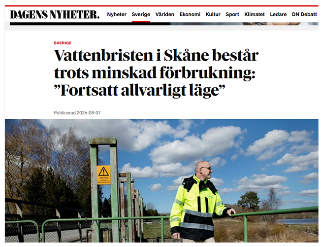 Skärmklipp från DN 7aug 2026