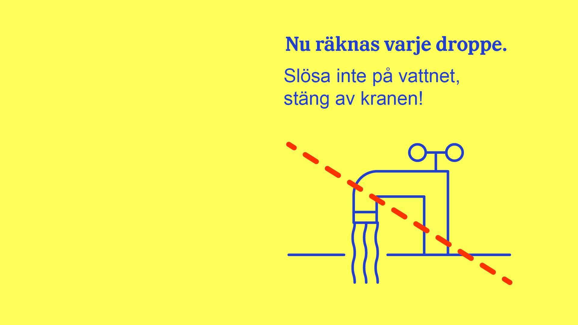 Infografik som uppmanar att sluta slösa vatten.