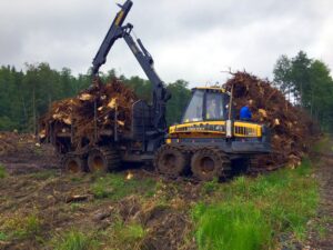 Skogsmaskin i arbete